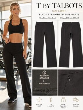 Talbots Black Straight Active Pants